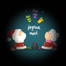 Cadeaux colorés avec le Père Noël joyeux